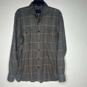 Calder Carmel Men's 100% Cotton Windowpane Sport Dress Shirt Plaid Size M Button